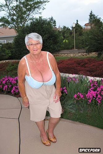 showing gigantic boobs, titjob granny in disney princess outfit