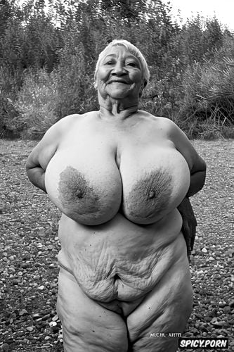 naked, middle shot, intricate, african, huge breasts, photorealistic