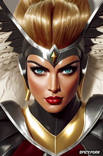 ultra detailed face shot, ultra realistic, hawkgirl the justice league black lingerie beautiful face milf