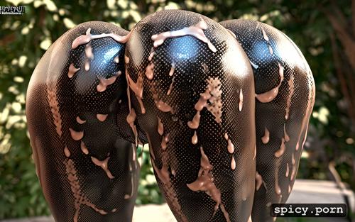 20 yo, massive ass, realistic, solid colored, perfect nude half snake female