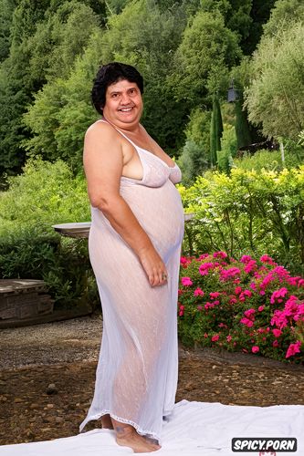 italian granny, background patio, farmer, wide groin, saggy