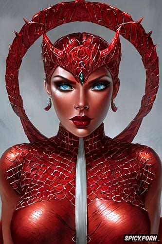 k shot on canon dslr, ultra detailed, ultra realistic, karlach baldur s gate red skinned demon woman tight outfit beautiful face masterpiece