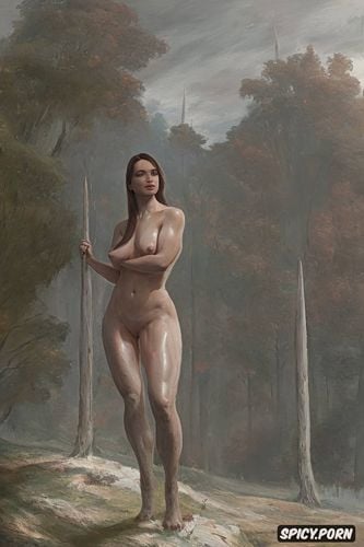 huge rifle, long neck, long legs, paul peter rubens oil painting