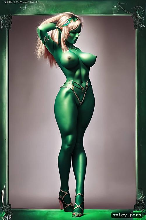 she is tall 6 10 slender and curvy, slutty and sultry, humanoid