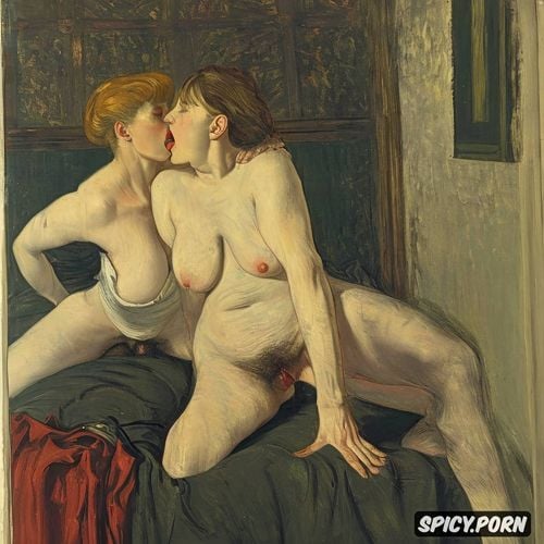 ancient greece, blushing woman with red lips and flushed cheeks in shady bathroom bathing intimate tender modern post impressionist fauves erotic art