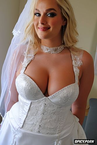 professional wedding photo shooting hdr, bride, stockings, full pubic hair