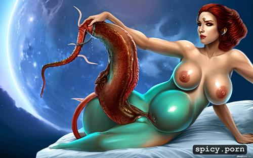 solid colored, pregnant, lesbian, squid inside vagina, 8k, showing pussy