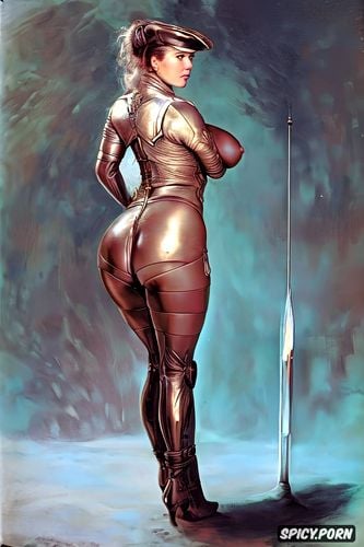 female officer, paul peter rubens oil painting, caballus, sabre rider