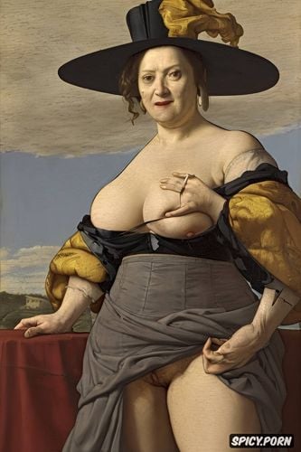 huge melons, black clothes, venous tits, black lips, veins on the chest