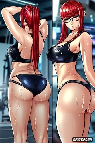 working out, bending over, big ass, futaba, looking at viewer