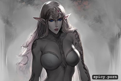 visualize an elven archer content in the style of a graphite pencil sketch medium