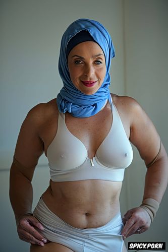stands straight, moroccan 57yo milf houswife, from head to tights portrait1 5