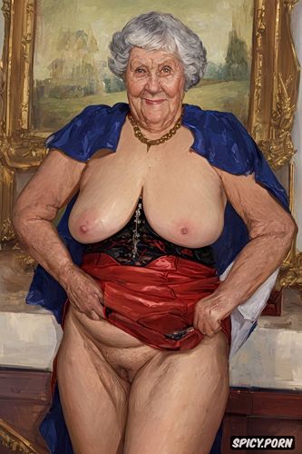 fat granny, the fat grandmother has nude pussy under her skirt shows open realistyc labia upskirt very old