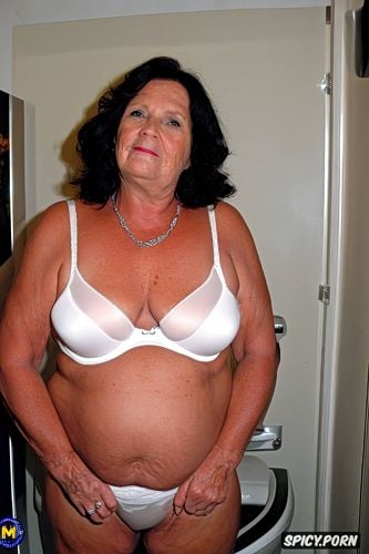 huge soft breasts hanging down to the navel, big obese body