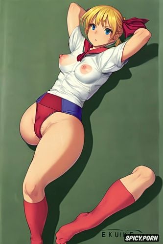 resting, spreading legs, armpit, volleyball players, high socks