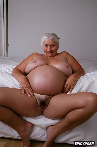 exposing vagina to camera, very large breasts, year old polish granny