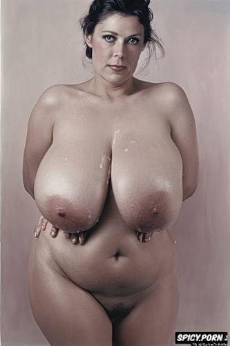 cum all over body, massive breasts, centered, german, perfect face