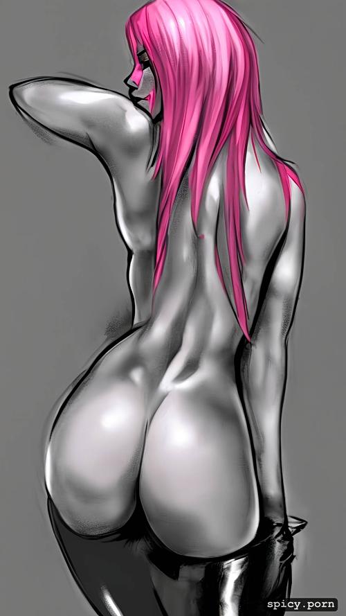3dt, naked female, detailed, pink hair, latex high boots, hy1ac9ok2rqr
