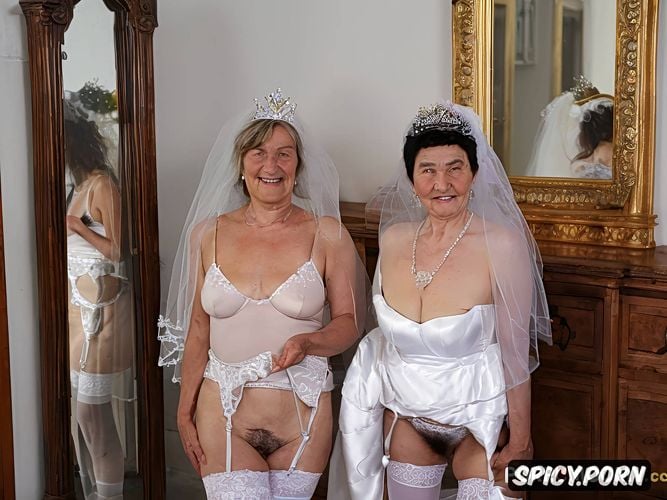 half naked, white veil, hidlace, white tiara, premium ai generated image