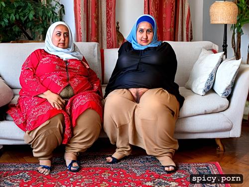 pretty face, wide hips, obese arabic grannies, harem, leg spread