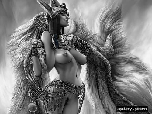 intricate hair, perky nipples, egyptian woman, intricate boobs