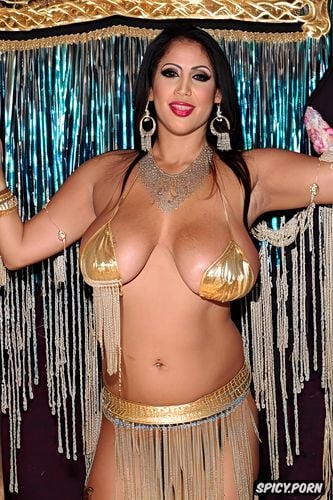 very wide hips, anatomically correct, traditional classic belly dance costume with matching bikini top