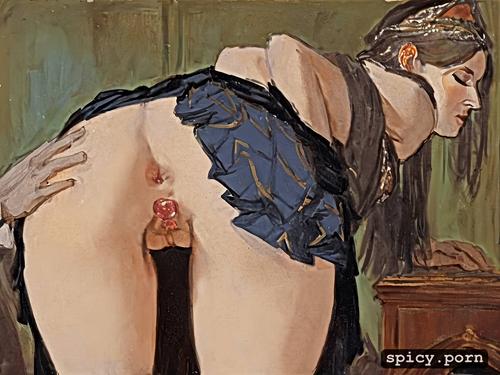 spreading ass, painting by édouard henri avril, only one person