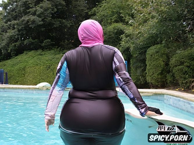 long sleeves spandex suit, fully clothed, huge fat egyptian white milf