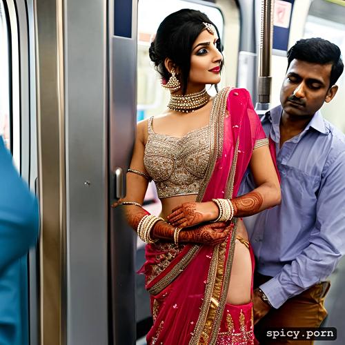 standing in metro train do blowjob to a indian man long dick