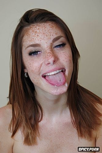 minimalistic, freckles, forcing her head to full deepthroat
