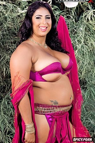 traditional two piece belly dance costume, huge natural boobs