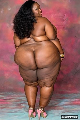 pastel colors, portrait, big pear shaped ass, best quality, african