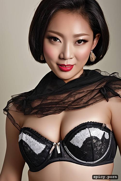 goddess, portrait, 18 yo, short hair, korean milf, elegant, erotic face
