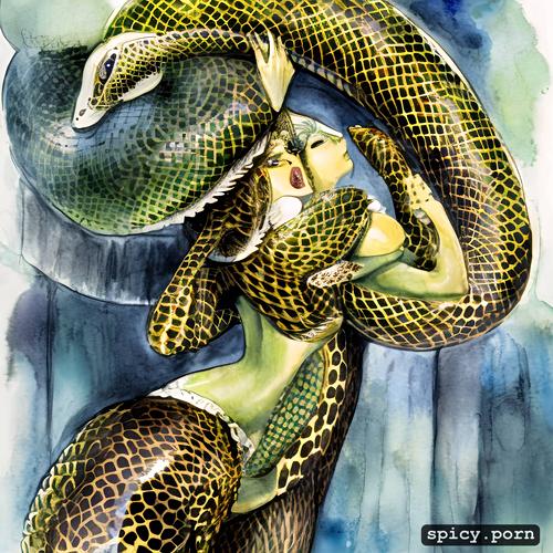 snake woman, lamia, pussy