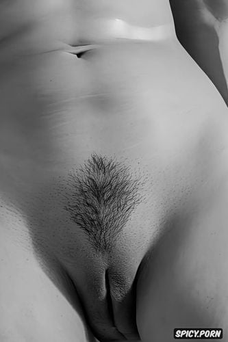 thick pubic hair but shaved pussy, classy look, ultra fine details