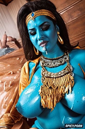 blue skin, hindu female god, fucking in public, fucking in temple