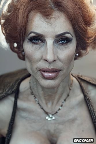 old prostitute, bare veiny udder, cum on tits, centered, sophia loren