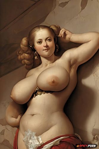 completely huge floppy saggy breasts on very fat blond mature woman east european housewife style large very hairy cunt fat very stupid very cute face with small nose halfsmiling semi short hair large very fat floppy saggy tits standing straight in modest old empty east european livingroom