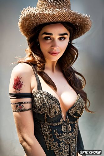 tattoos, topless, emiliaclarke beautiful face full body shot