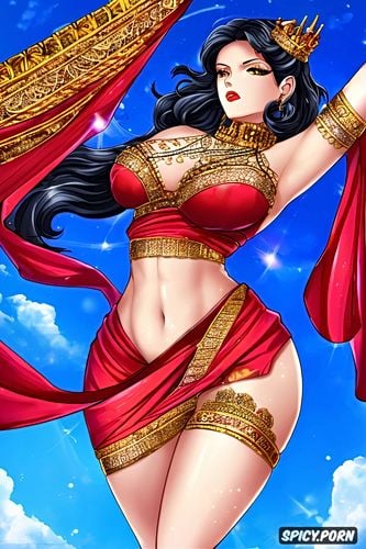 abs, background, multiple arms, golden crown, four arms, rounded big ass