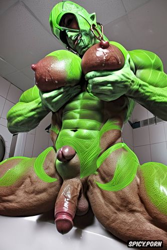 multicolor, big nipples, breast expansion, huge dick, green skin