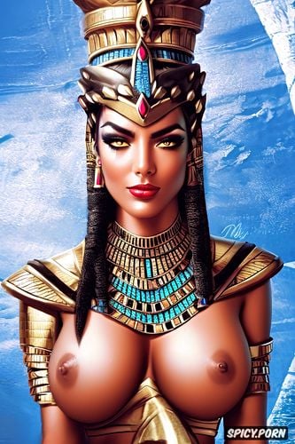 ultra detailed, widowmaker overwatch female pharaoh ancient egypt pharoah crown beautiful face topless