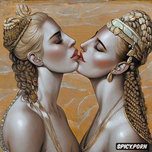 lesbian couple kissing, sidele, ancient greece