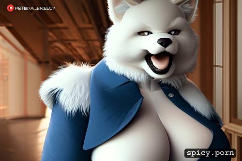 centered, cleavage, busty, furry head, female, thick, fursuit