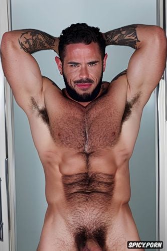 solo portugues man body muscular, big bush, some body hair, nice abs