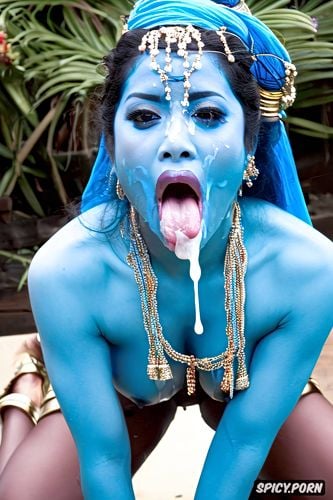 hindu female god, naked body, huge tits, beautiful face, wearing traditional hindu clothes