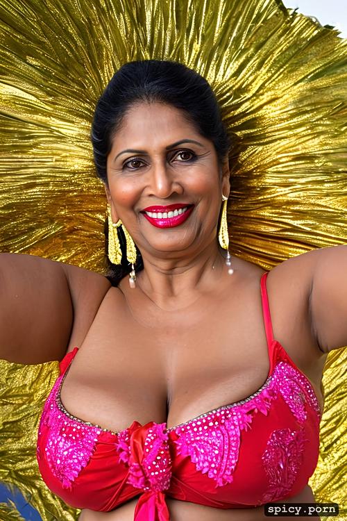flawless perfect stunning smiling face, 65 yo beautiful indian dancer