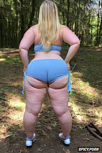 ahego, blue eyes, very fat sbbw, thicck, magical glowing lightning going into her asshole