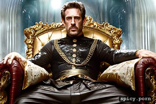 high resolution, king on throne, dramatic lighting, 8k, extreme detail