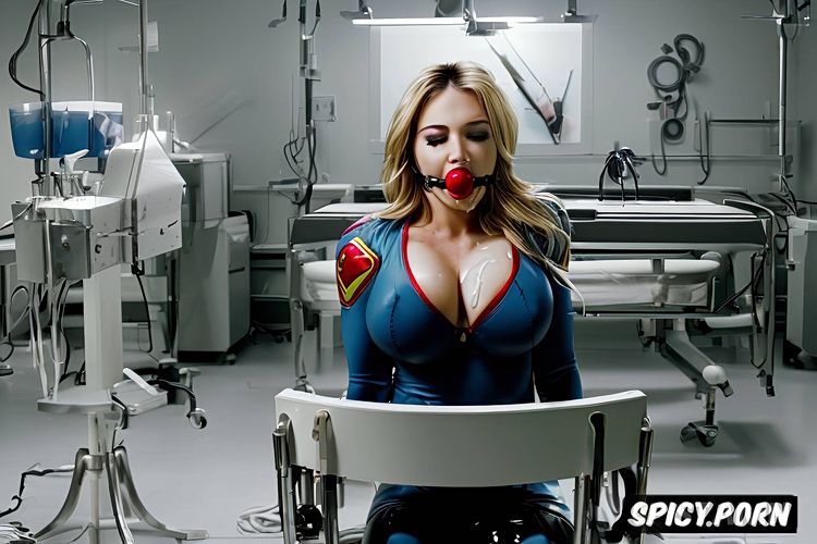 supergirl huge round fake tits, location medical laboratory
